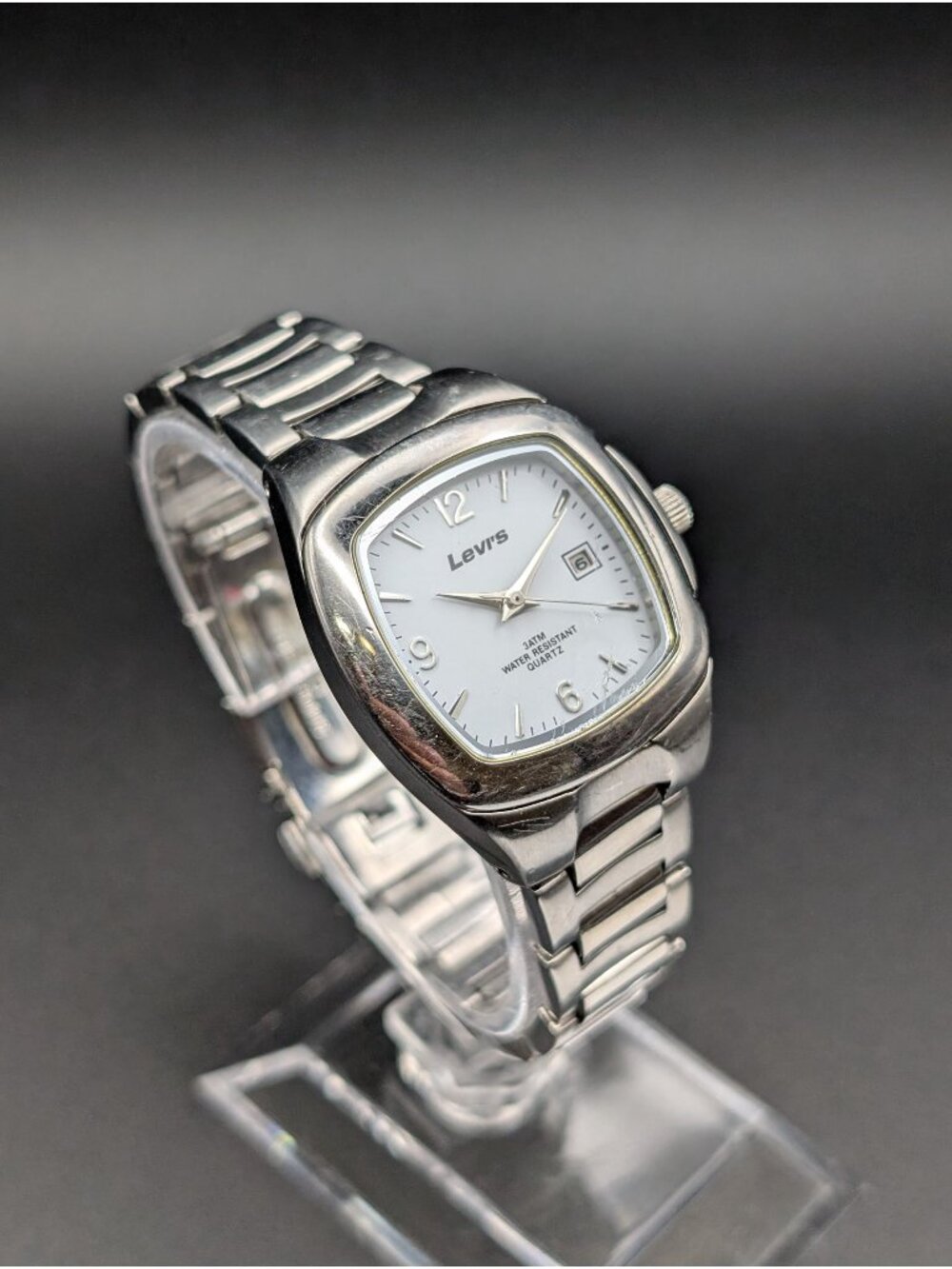 Vintage Levi's Stainless Steel Quartz Ladies Watch, Square Cushion Case